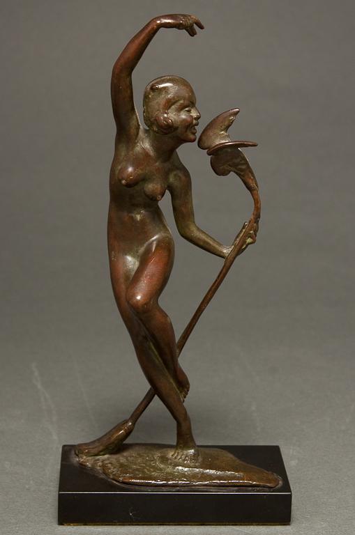 Appraisal: Louis Chatel Rosenthal Russian American - Nymph with Parrot patinated