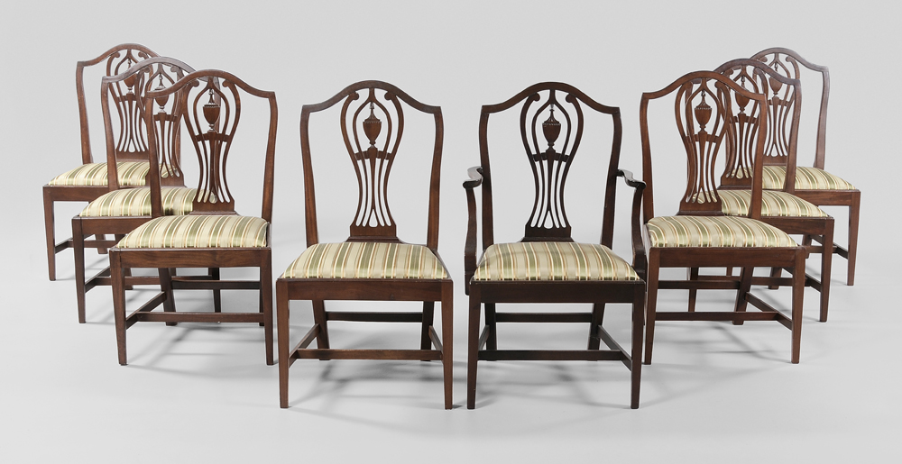 Appraisal: Set of Eight Federal Style Mahogany Dining Chairs American th