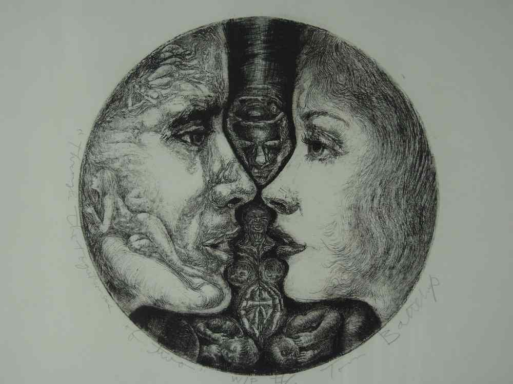 Appraisal: ETCHING - Titled 'Through the Togetherness of Two' pencil signed