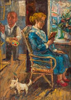 Appraisal: DAVID BURLIUK RUSSIAN - Afternoon Pastime oil on canvas x