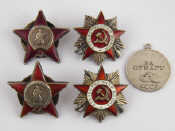 Appraisal: Four Soviet Russian enamel medals and a white metal Soviet