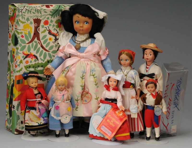 Appraisal: Lot of Lenci Dolls Description Ca s Flocked hard plastic