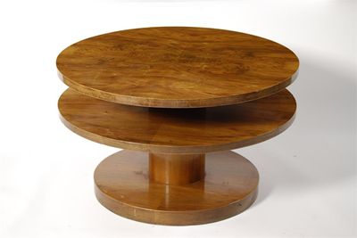 Appraisal: An Art Deco two tier coffee table possibly Heal's circular