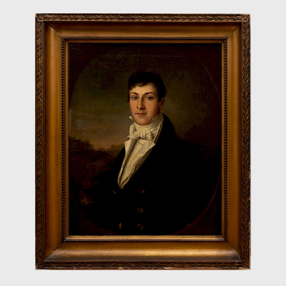 Appraisal: American School Portrait of John Alexander McCrae Oil on canvas