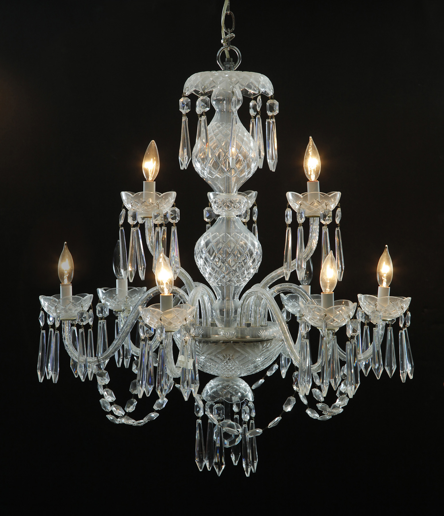 Appraisal: WATERFORD CRYSTAL CHANDELIER Ireland th century Nine arms with signed