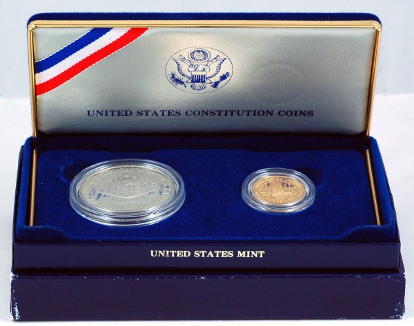 Appraisal: Constitution Bicentennial with gold half eagle proof in original packaging