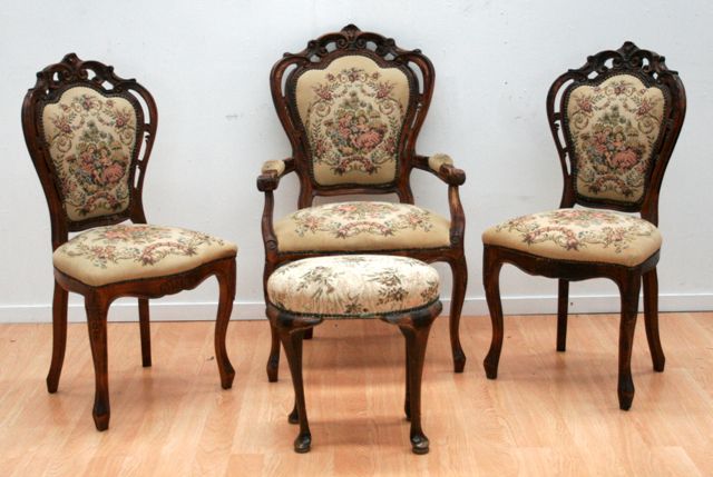 Appraisal: A set of eight Louis XV style stained beech and