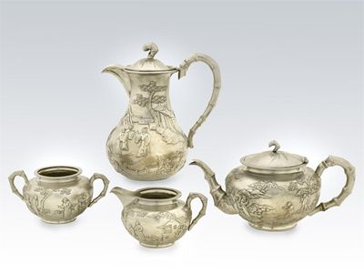 Appraisal: An early th century Chinese three piece tea service and