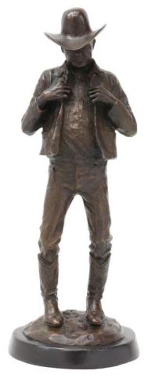 Appraisal: Patinated bronze sculpture Charlie Dye signed in cast Joe Beeler