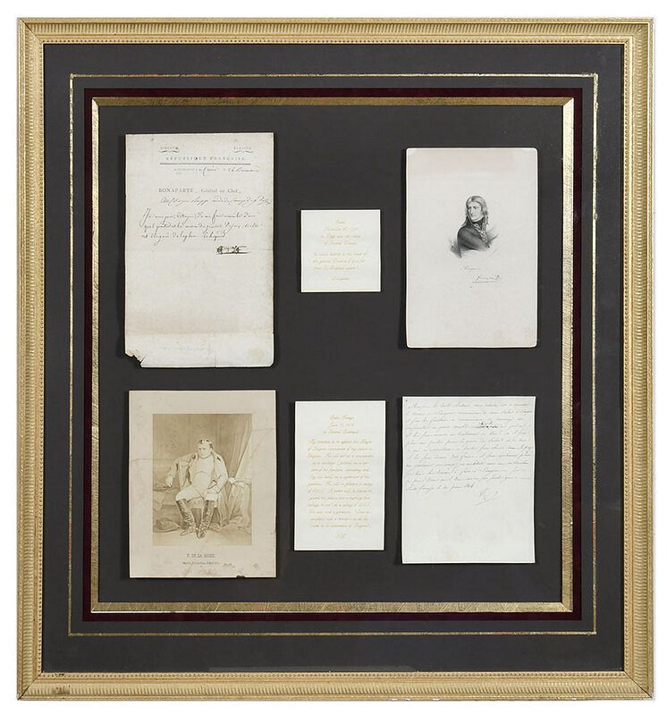 Appraisal: Two Napoleon Bonaparte Signed Letters accompanied by translations and related