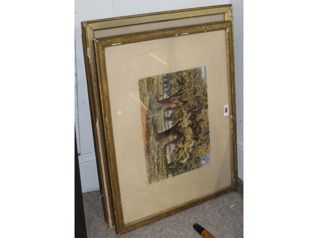 Appraisal: Lot comprising four th Century watercolours two unsigned one signed