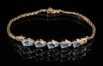 Appraisal: A Ladies' Gold Gemstones Bracelet k yellow gold bracelet set