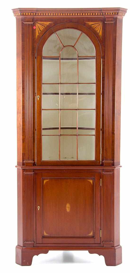 Appraisal: George III style mahogany corner cupboard th century and later