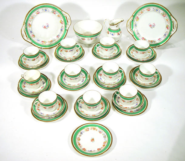 Appraisal: Victorian eleven place porcelain tea service hand enamelled and gilded