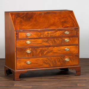 Appraisal: A Chippendale Figured Mahogany Slant-Front Desk Mid-Atlantic States Circa with