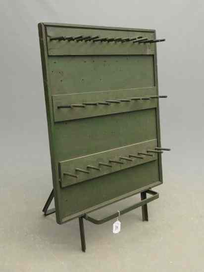 Appraisal: Industrial folding rack in old green paint '' W ''