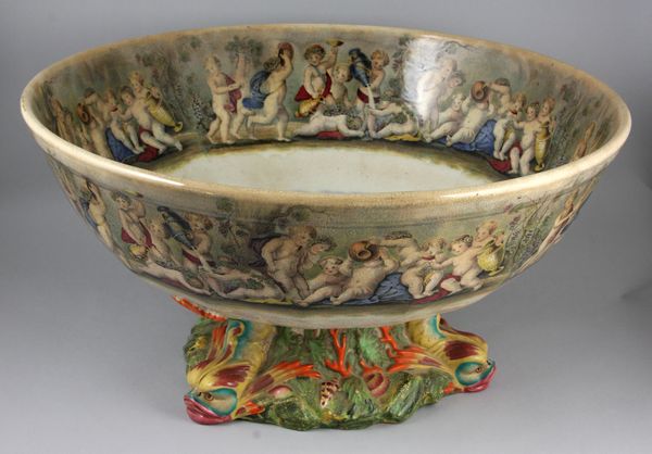 Appraisal: th Century transfer decorated Mason's bowl h x diam impact