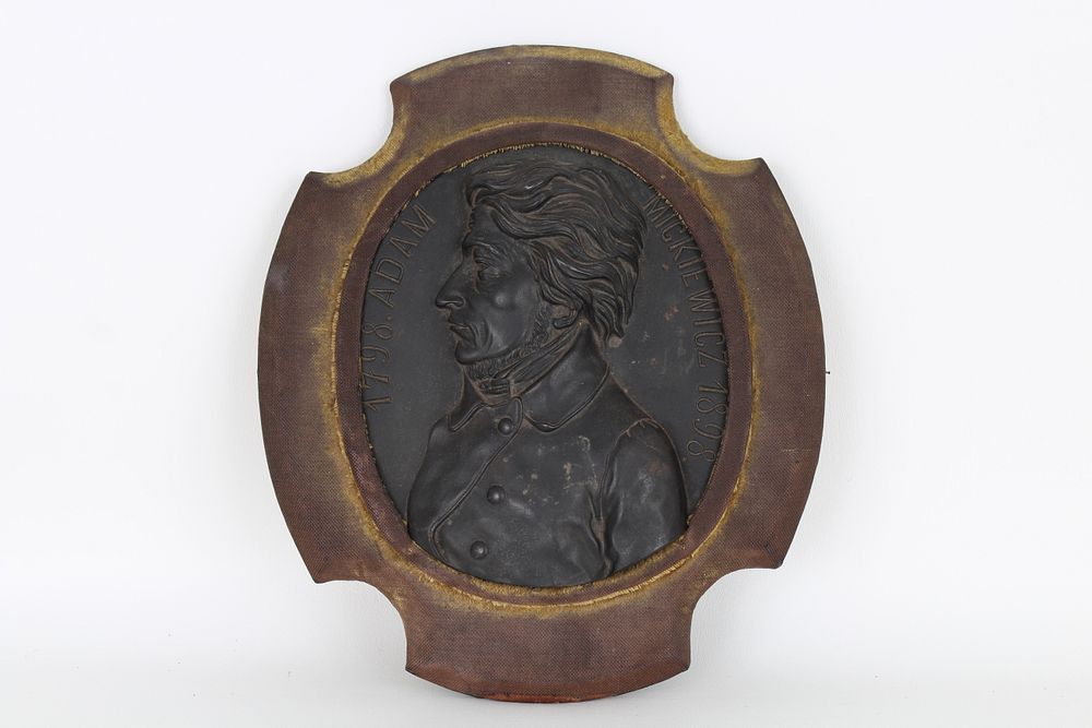 Appraisal: Framed Bronze Bust Adam Mickiewicz Framed Bronze Bust Adam Mickiewicz