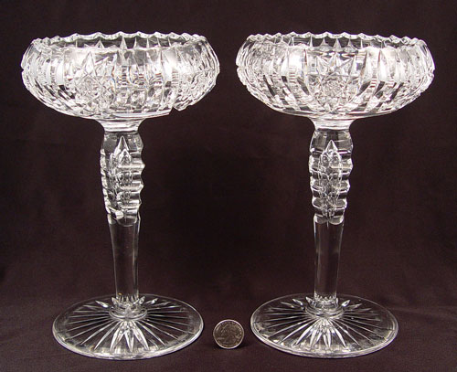 Appraisal: PAIR TUTHILL BRILLIANT PERIOD CUT GLASS COMPOTES '' high base