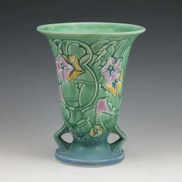 Appraisal: Roseville Morning Glory - '' vase in green with lavender