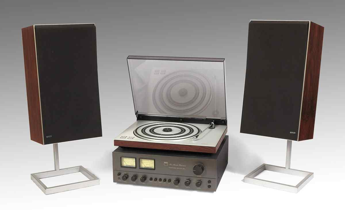 Appraisal: BANG OLUFSEN TURNTABLE SPEAKERS AND NAD AMPLIFIER To include Bang