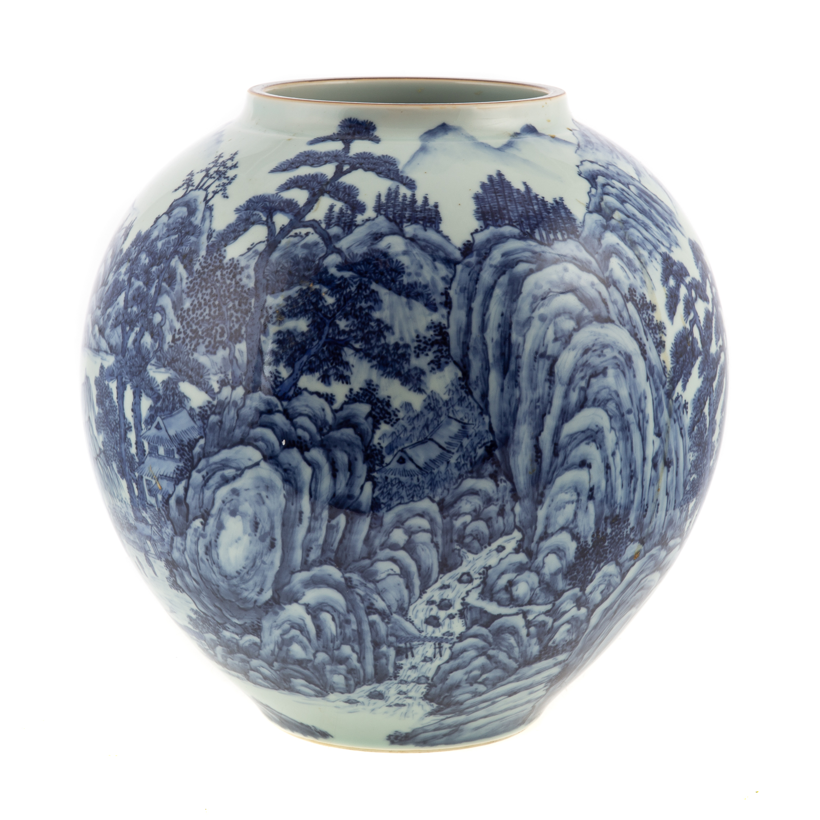 Appraisal: JAPANESE HIRADO PORCELAIN VASE Early th century large globular blue