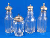 Appraisal: A pair of silver topped condiment bottles Richard Pierce and