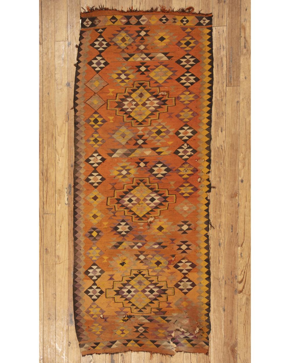 Appraisal: Three Turkish Kilim Rugs ft in x ft in ft