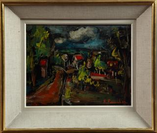 Appraisal: F Fauchez The Country Road th c oil on ca