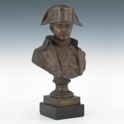 Appraisal: A Bronze Bust of Napoleon Boneparte Unsigned bust of Napoleon