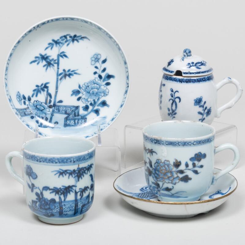 Appraisal: Group of Chinese Export Blue and White Porcelain Wares One