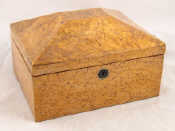 Appraisal: A Russian birch cigar box with penthouse lid the inside