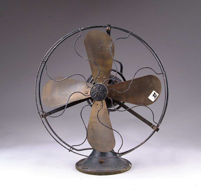 Appraisal: LOT OF OSCILLATING FAN AND BRANDT AUTOMATIC CASHIER Brass General