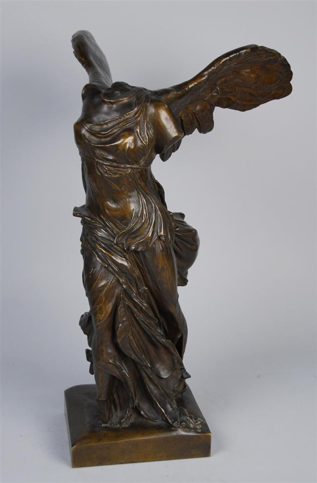 Appraisal: CONTINENTAL SCHOOL th century WINGED VICTORY OF SAMOTHRACE bronze with