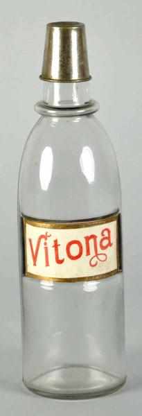 Appraisal: Vitona Syrup Bottle Description Nice reverse on glass painted label