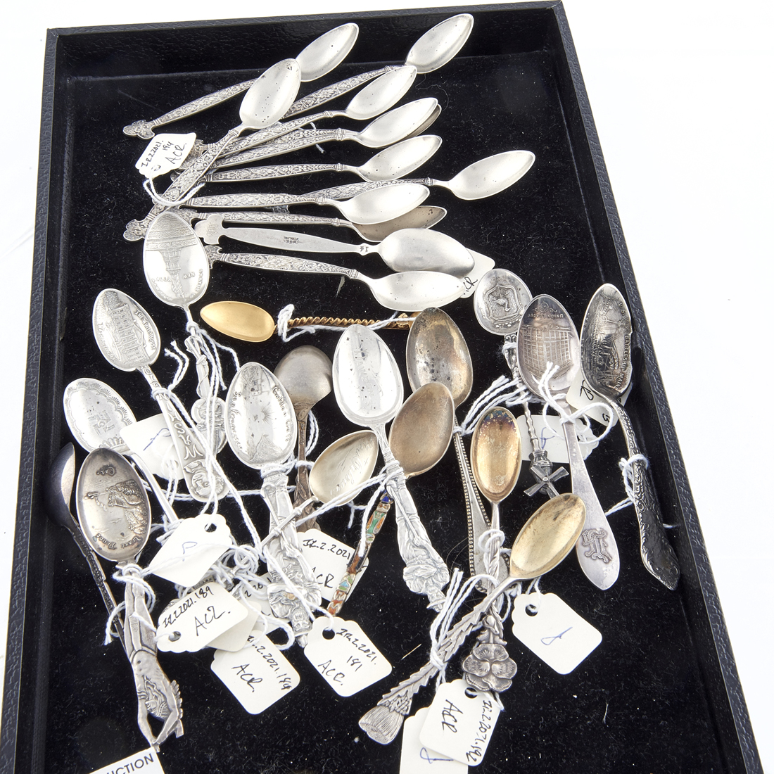 Appraisal: Lot of Mostly sterling demitasse or teaspoons including a k