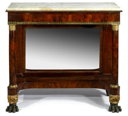 Appraisal: Classical marble topped mahogany pier table new york circa