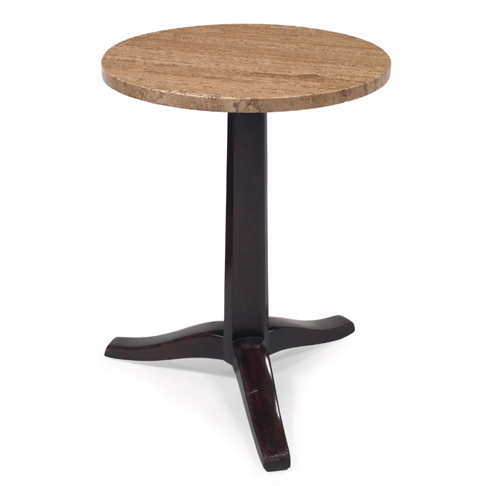 Appraisal: Edward Wormley occasional table by Dunbar round travertine top over