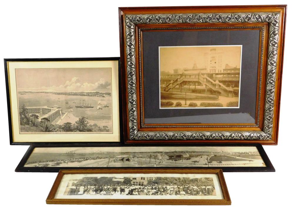 Appraisal: Four framed works including three early photographs and one engraving