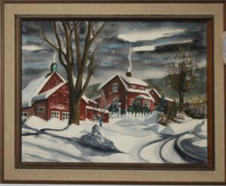 Appraisal: Ki Wright VT th c Home in Winter signed lower