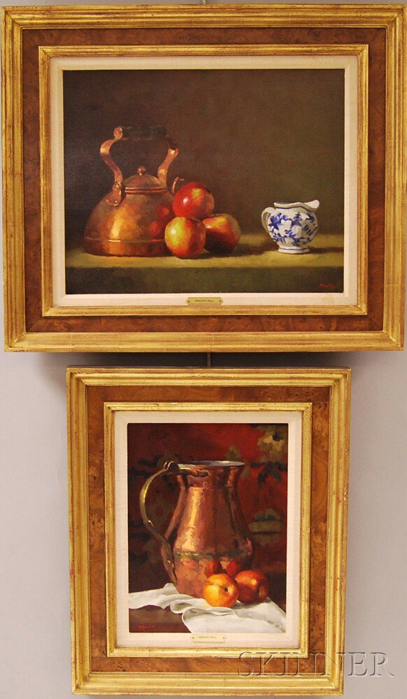 Appraisal: Gregory Stewart Hull American b Two Works Still Life with