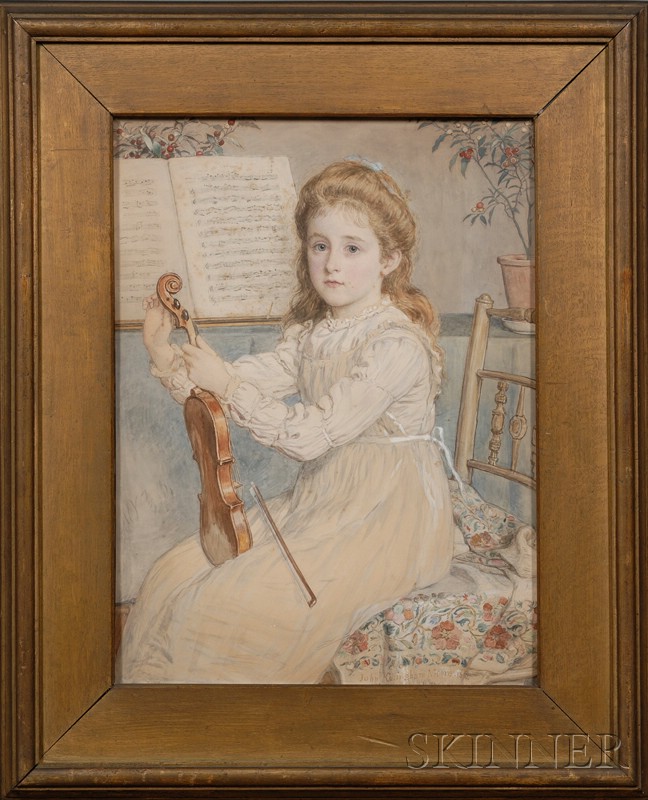 Appraisal: John Collingham Moore British - The Young Violinist Signed and