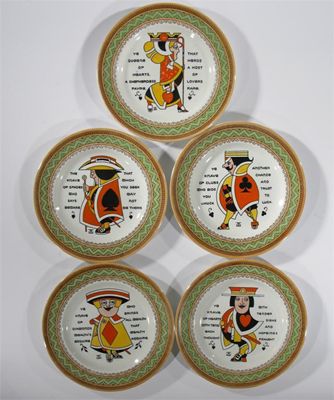 Appraisal: Five Wedgwood plates designed by Augustus Jansson printed in colours