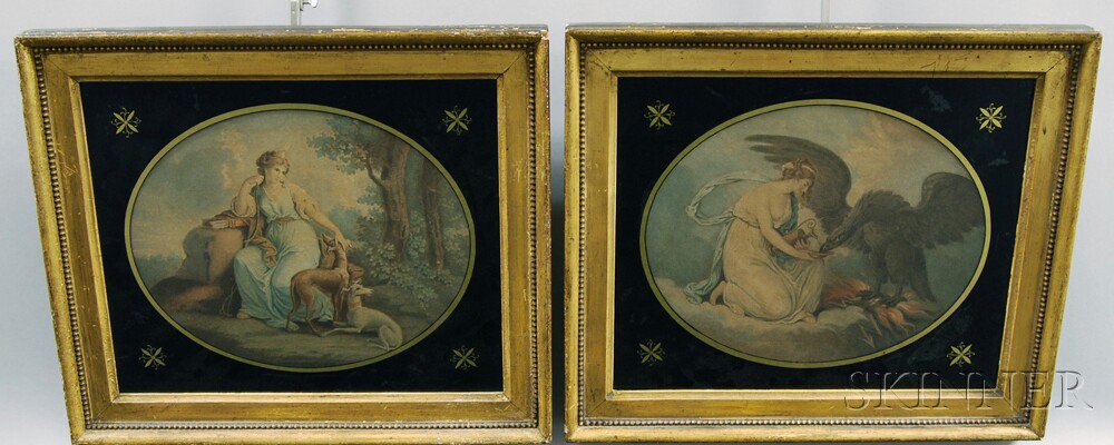 Appraisal: After William Hamilton British - Pair of Neoclassical Prints Diana