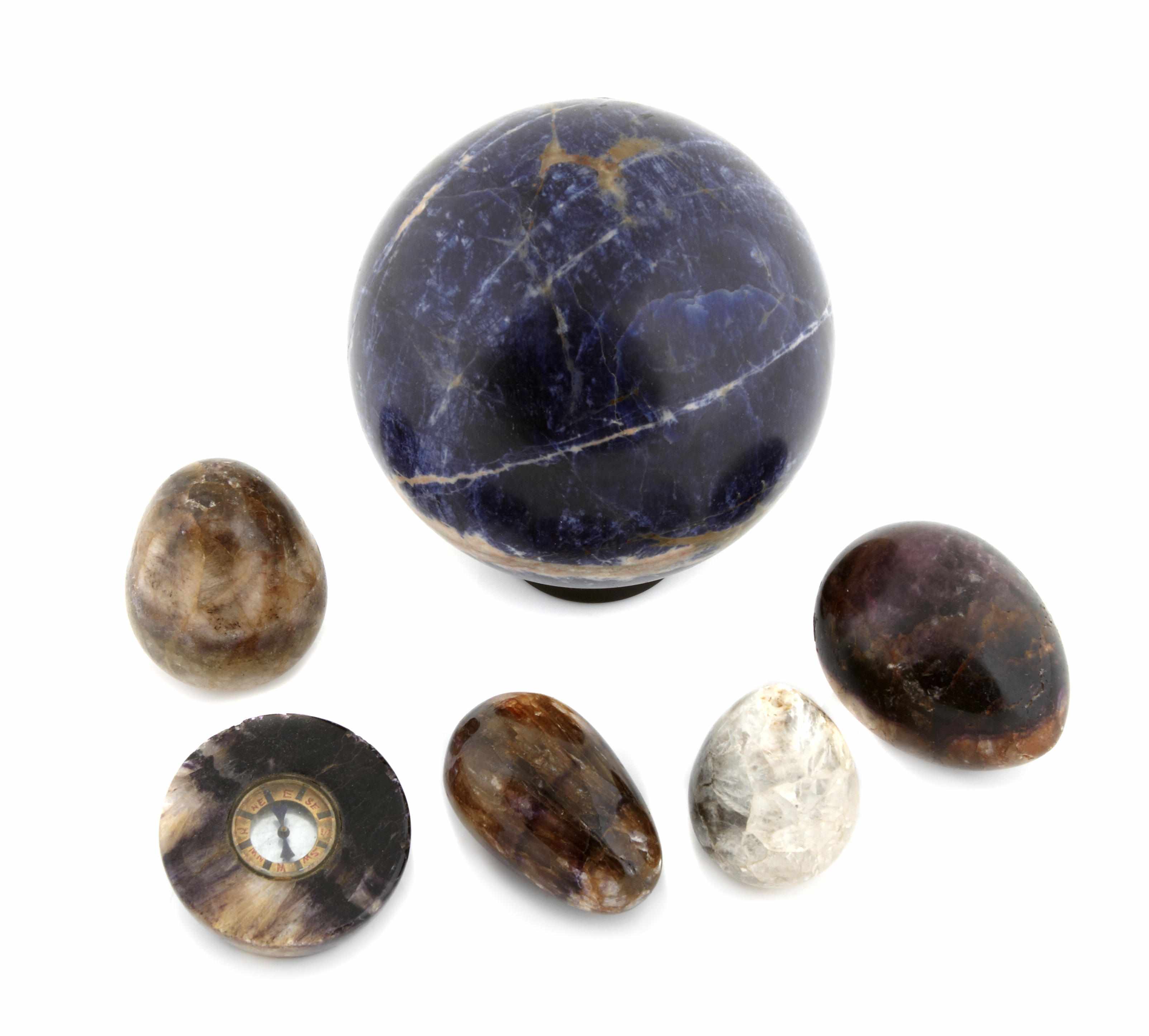 Appraisal: An assembled group of blue john and hardstone articles Comprising