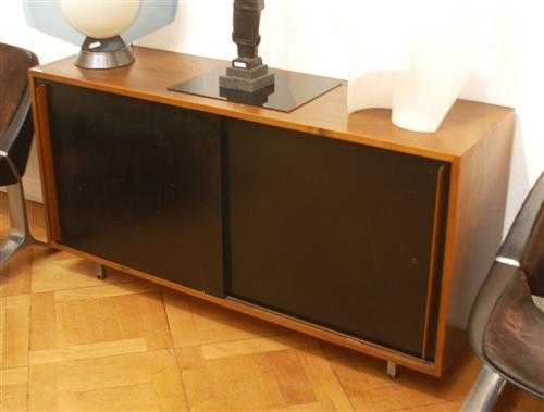 Appraisal: SWISS SIDEBOARD circa Walnut partly lacquered black x x cm