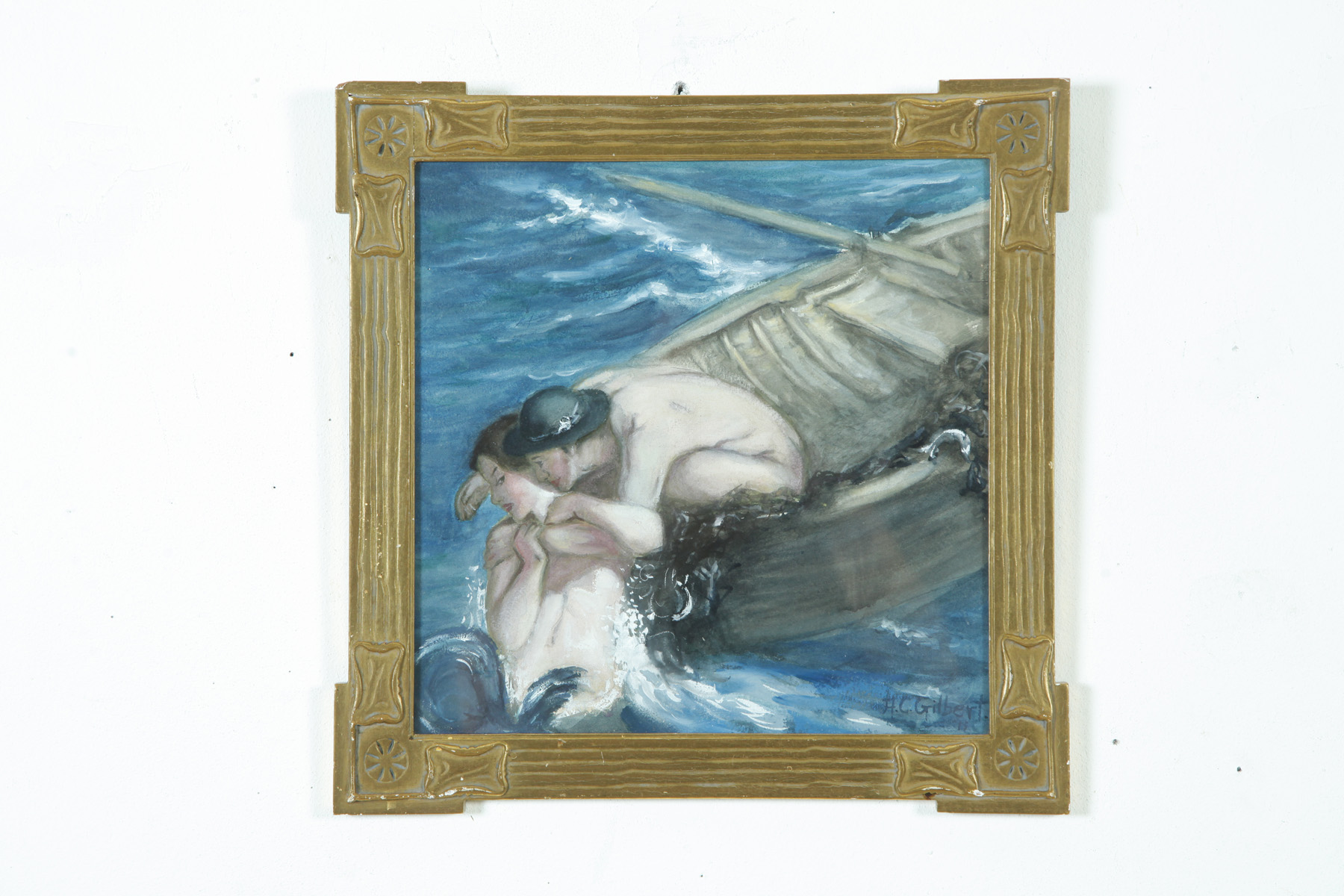 Appraisal: SAILOR AND MERMAID SIGNED A C GILBERT OHIO EARLY TH