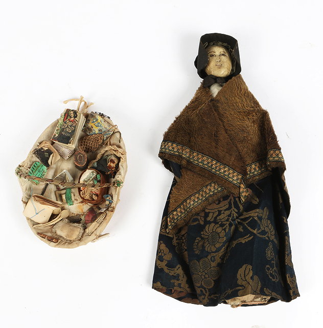 Appraisal: AN EARLY TO MID TH CENTURY PEDLAR DOLL with moulded