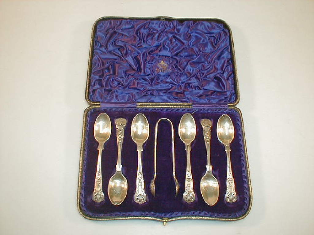 Appraisal: An Elkington Co Liverpool cased set of six Edwardian silver