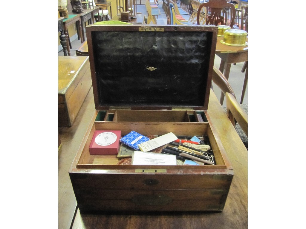 Appraisal: Victorian mahogany brass bound lap desk